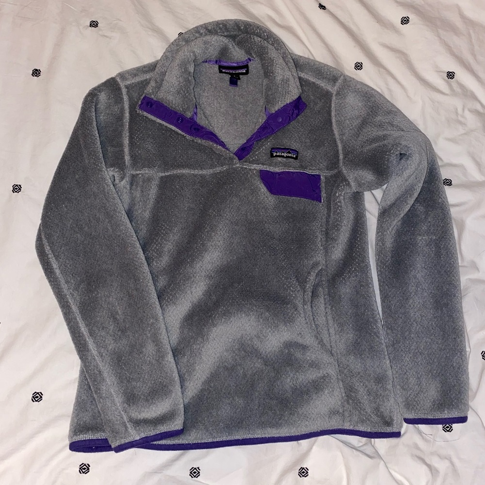 Patagonia fleece purple/gray pullover